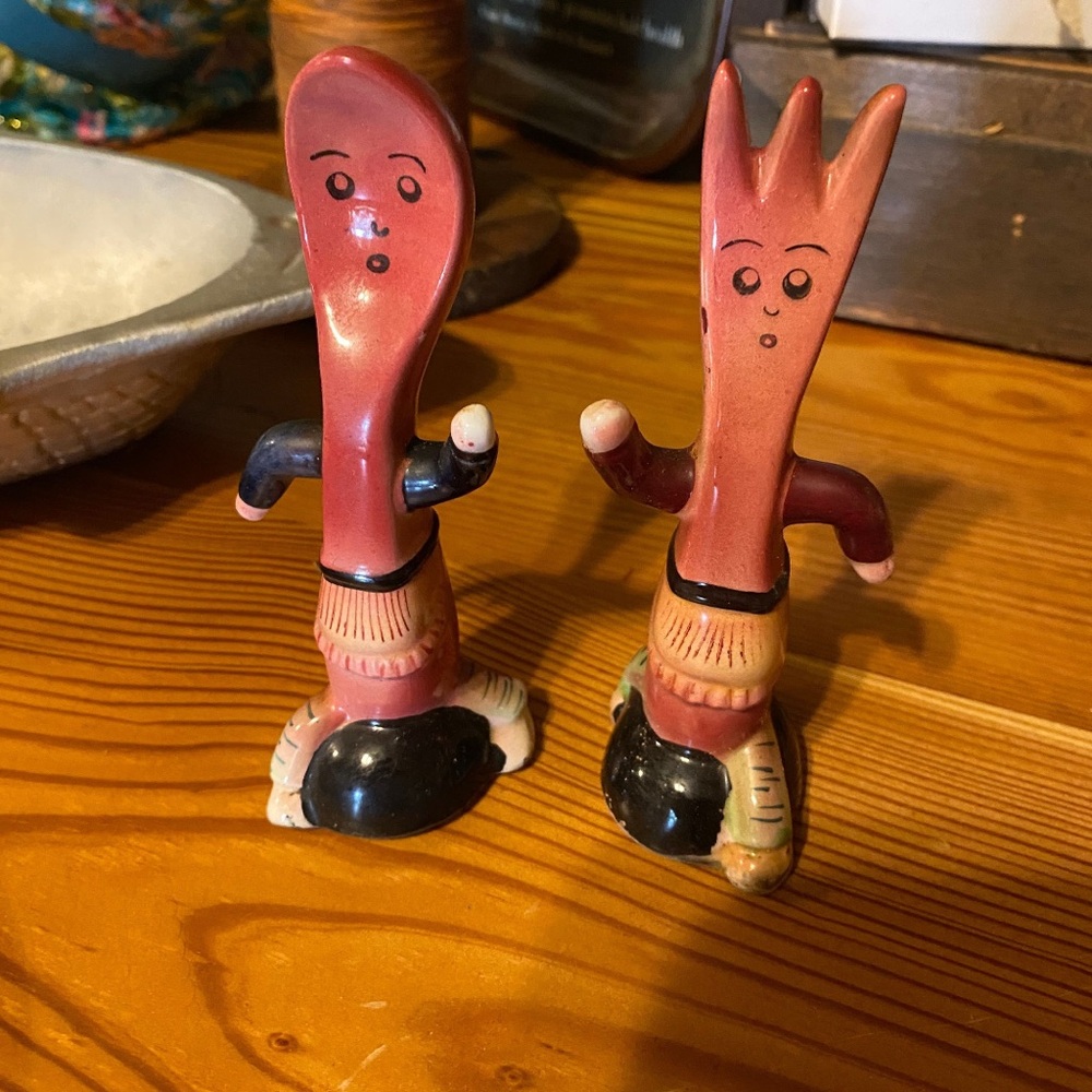 Vintage Fork and Spoon Salt and Pepper Shaker - Picture 1 of 5